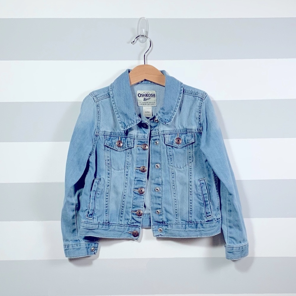 Oshkosh, Denim, Jean Jacket, Light Wash, Snaps, 6